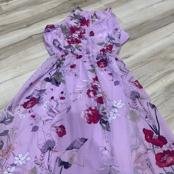 Maurices Purple Floral Fit & Flare Sleeveless Dress XS Spring -0262 - Picture 5 of 5